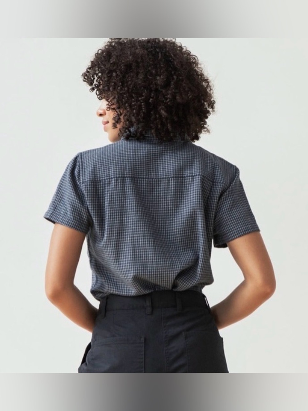 Bridge & Burn The Lana Shirt - Navy Grid - Small - Picture 7 of 7